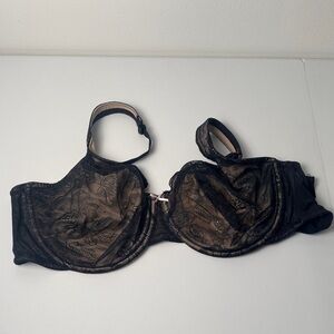 Cacique Black Lace Underwire Unlined Full Coverage Bra Size 42DDD